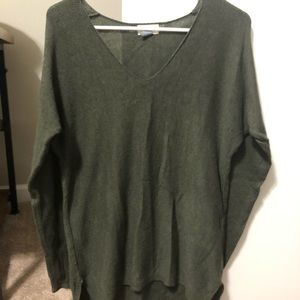 Green V-Neck Tunic Sweater